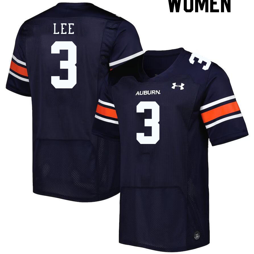 Women #3 Kayin Lee Auburn Tigers College Football Jerseys Stitched-Navy